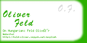 oliver feld business card